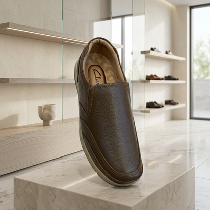 Clarks Men's Premium Medicated Leather Slip-On Shoes