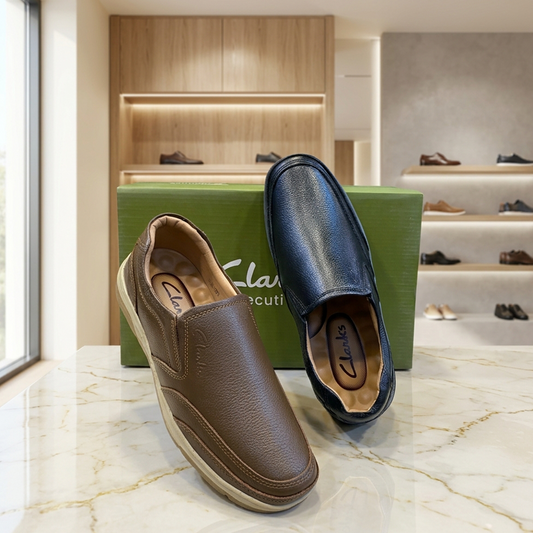Clarks Men's Premium Medicated Leather Slip-On Shoes