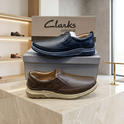 Clarks Men's Premium Medicated Leather Slip-On Shoes