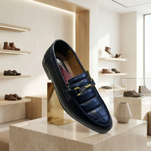 Men's Premium Woven Leather Horsebit Loafers