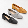 Mustard, Gray, and Charcoal Loafers